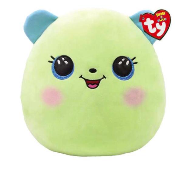 Ty Squishy Beanies párna alakú plüss figura CLOVER, 30 cm - zöld maci